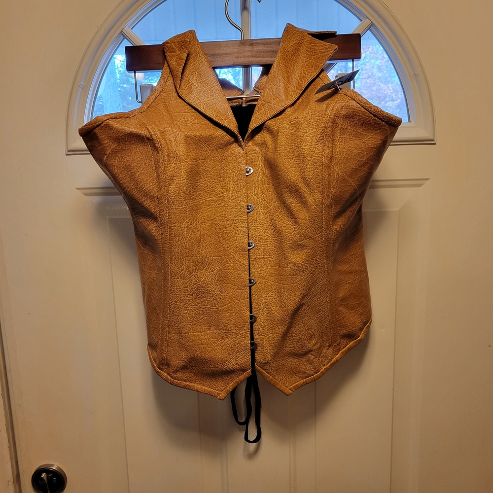 Brown Leather Corset Halter